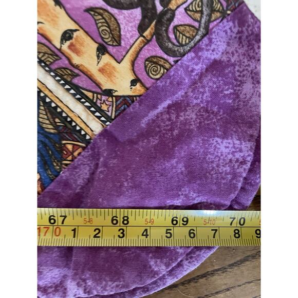 VTG Handmade Quilt Dan Morris Cat Art 1999 Timeless Treasures Folk Art 60x70 - Picture 9 of 12